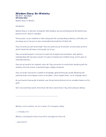 Wisdom Diary On Ministry.doc